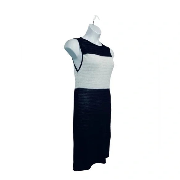 NWOT, Sarah Pacini, Sleeveless Knit Dress, One Size, Black & White - Picture 6 of 13